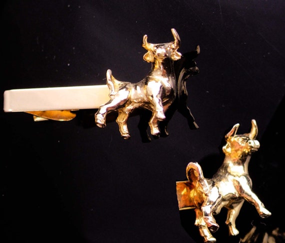 Taurus Tieclip / Vintage Bull with horns / Cuffli… - image 2