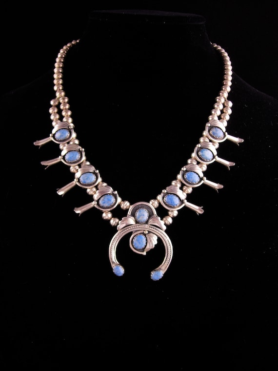 Chunky sterling Turquoise Necklace - Vintage Squas