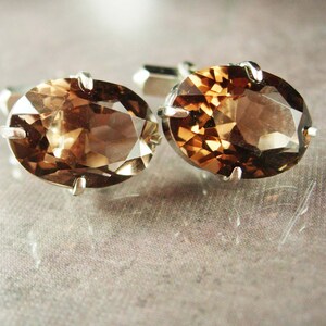 Boutons De Manchette (cufflinks) Shields Argentés Avec Strass Rivoli Gris Fumé - Occasion, Avec Boîte