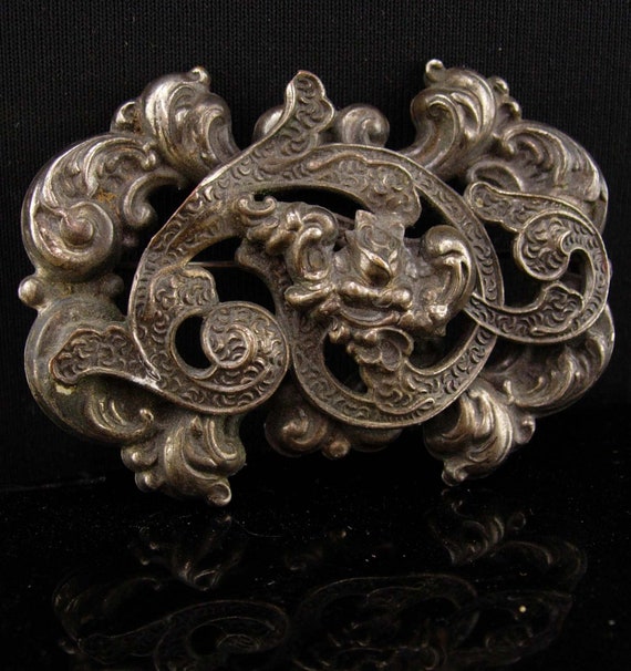 Antique Victorian brooch - Gothic edwardian sash … - image 5