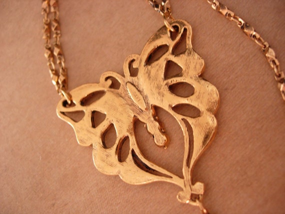 Stunning art nouveau style Butterfly necklace - B… - image 5