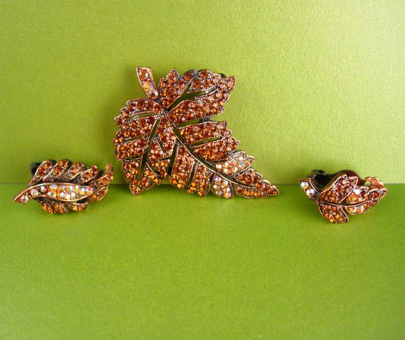 Ensemble Vintage Parure De Bijoux : Clip Et Broche - Occasion