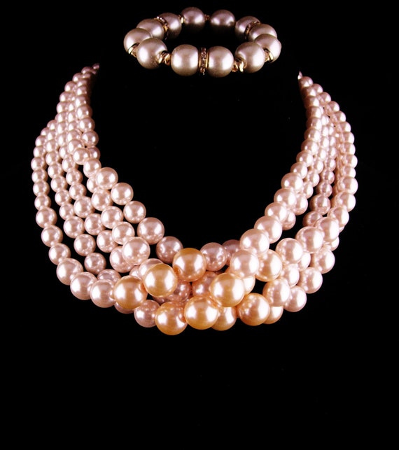 Vintage CHANEL Faux Pearl Necklace Extra Long Necklace With 