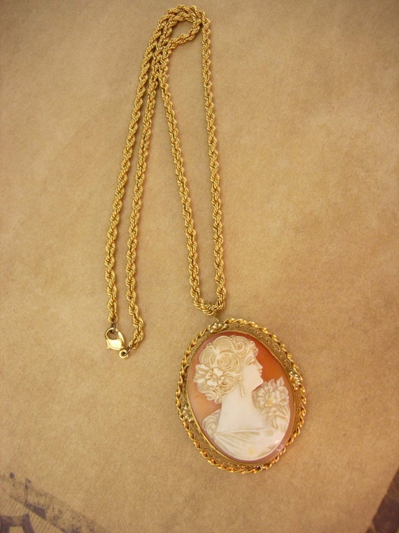 Antique genuine Cameo necklace - Vintage victoria… - image 6