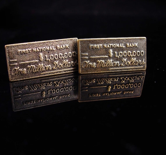 1,000,000 cufflinks  ONE MILLION DOLLARS  Vintage… - image 1