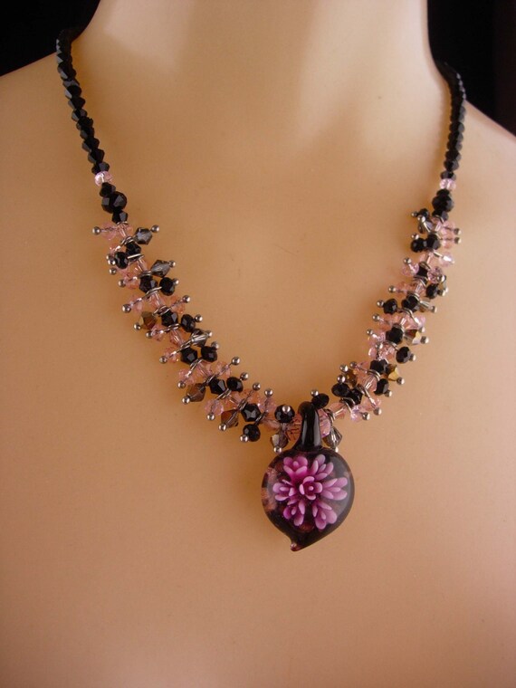 Murano Flower necklace / sweetheart gift / signed… - image 3