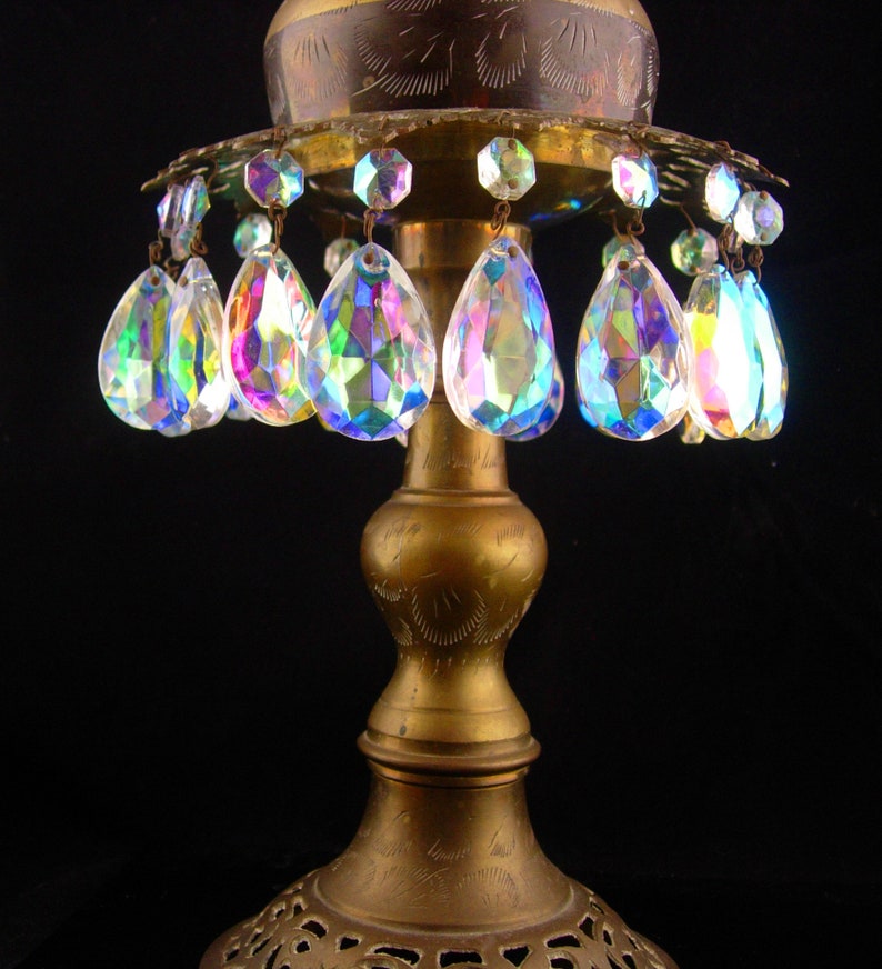 Antique Gyspy Incense Burner Aurora Borealis Prism Etsy