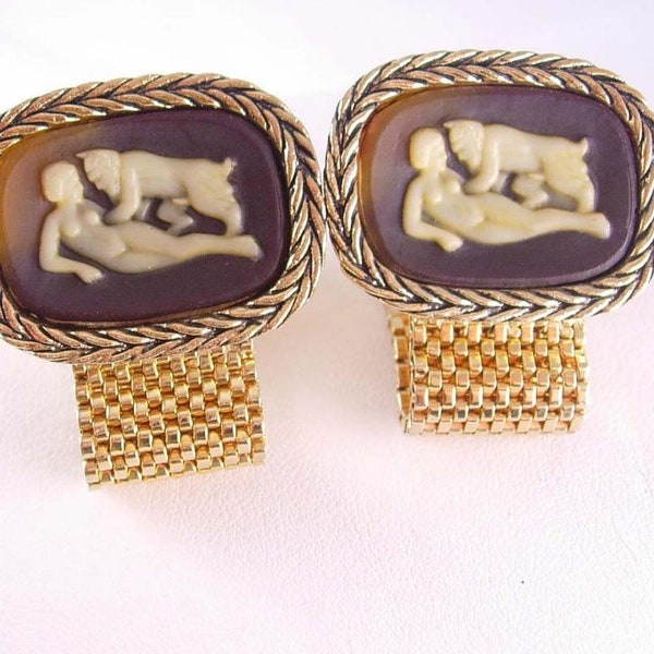 Dante Cufflinks Nude cufflinks Minotaur Pan & Lover Incolay Bacchante and Satyr Masterpiece Collection demon Mythical Devil mature mesh wrap