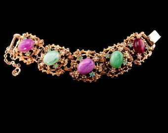 Antique Victorian bracelet - Edwardian color cab Art Nouveau - renaissance revival - Vintage edwardian costume jewelry