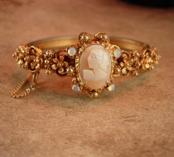 Victorian Baroque Bracelet - Cameo Bangle - Vinta… - image 3