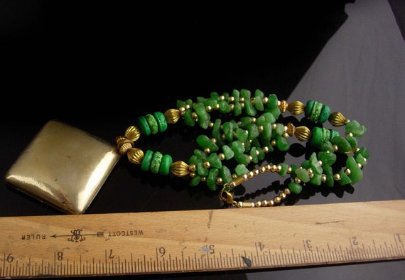 Malachite tribal necklace / Vintage Irish Gift / … - image 5