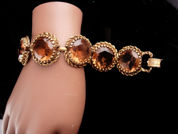 thumbnail image 2 of Vintage Smoked Topaz Glass Teardrop Pendant Beads (7x5mm) – Brass Core 2 of 3