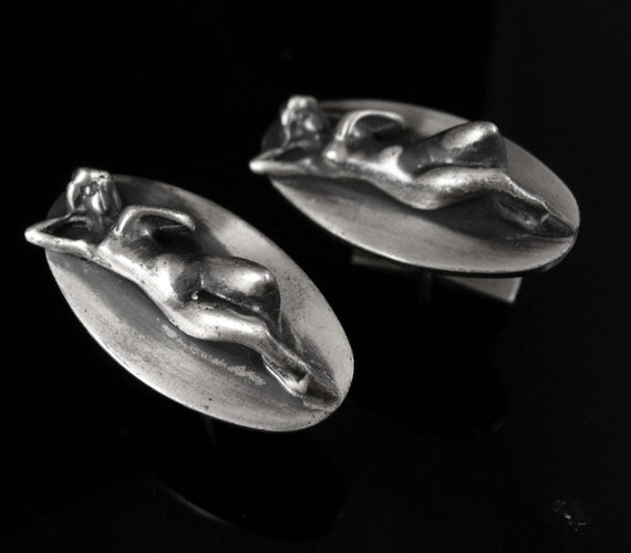 OOAK Vintage Art Deco Ladies Cufflinks and Skirt or Dress Pin Set
