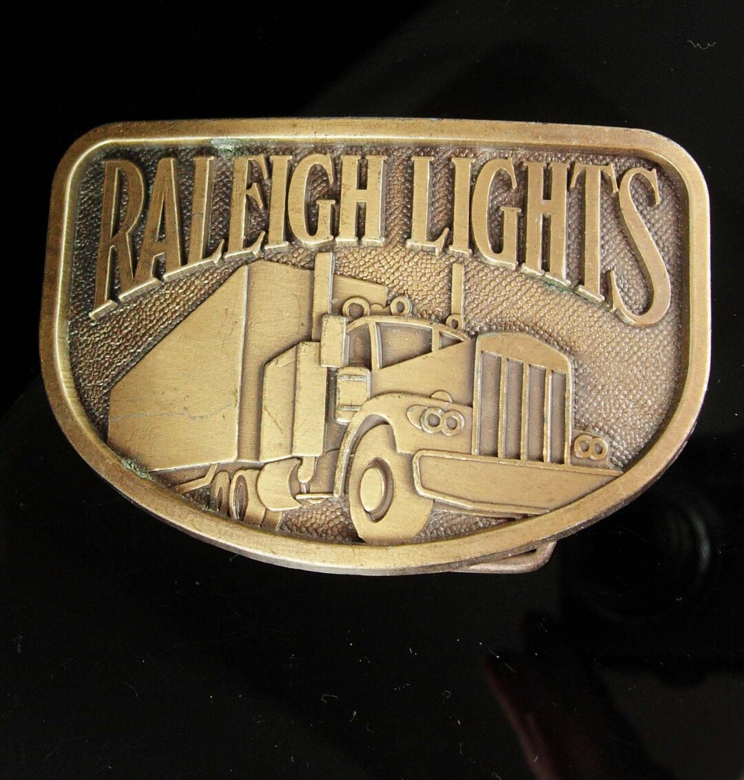 Vintage Raleigh Buckle Lights Belt Buckle 18 Wheeler Trucker Belt ...