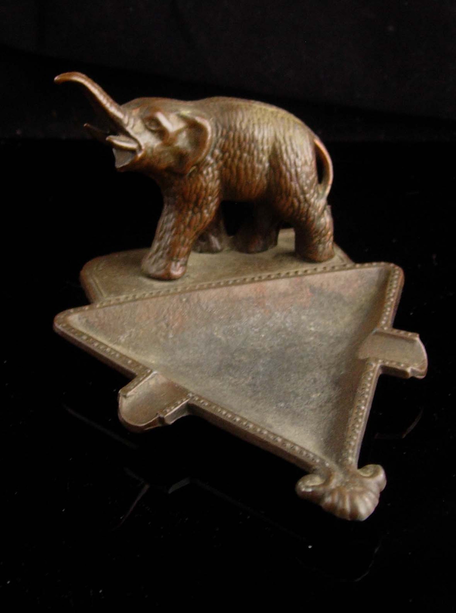 Antique Elephant Ashtray Vintage Brass Souvenir Dresser Etsy