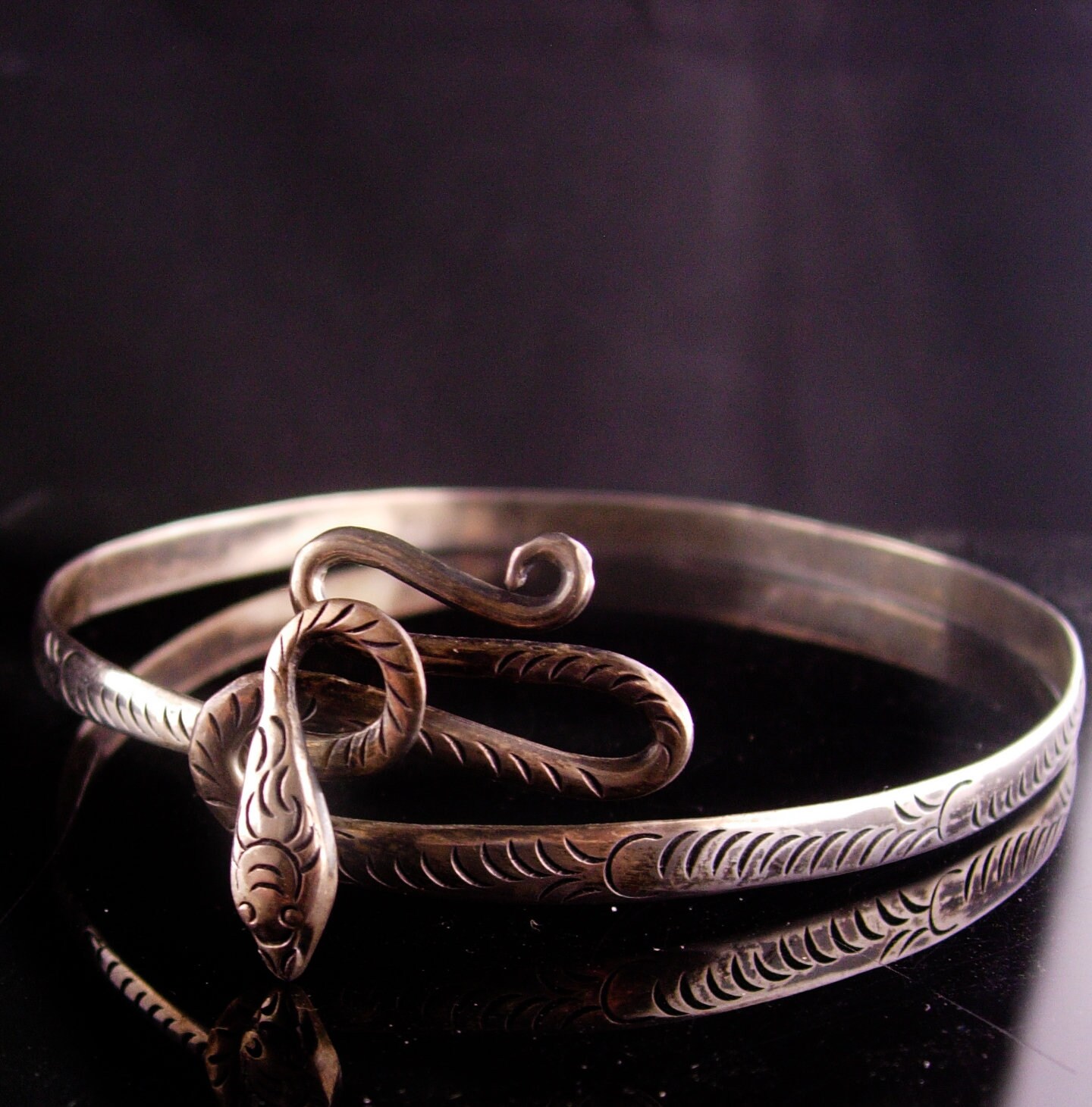 Snake Bangle STERLING SILVER 925 Snake Bracelet Cleopatra Jewelry Arm  Bracelet