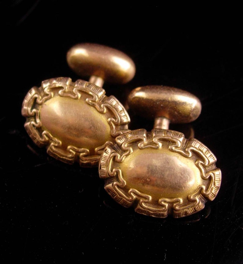 Antique Greek Key Cufflinks Victorian Stud Set Hallmarked Etsy