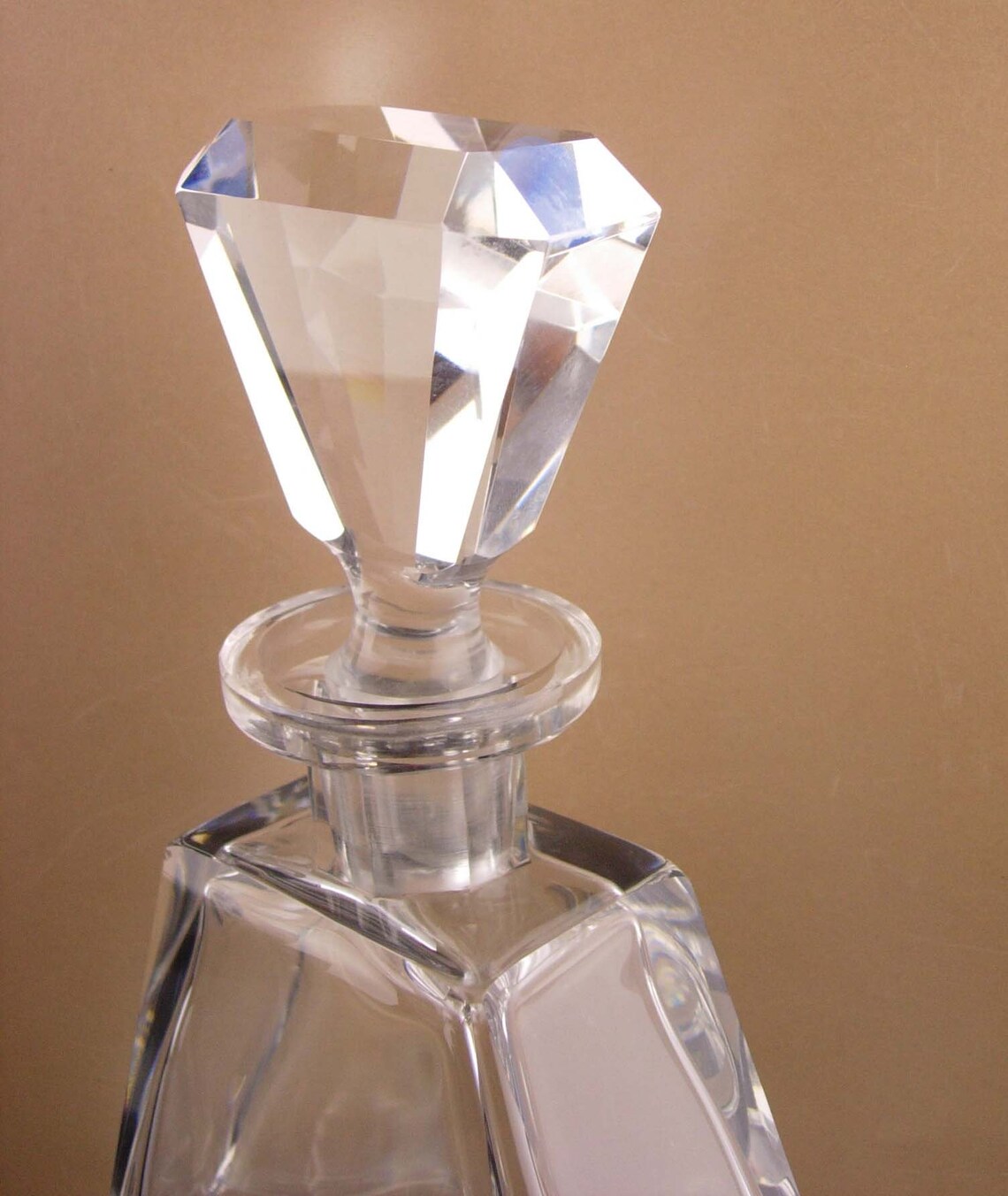 Vintage Large Heavy Lead Crystal Bottle Whiskey Decanter Etsy