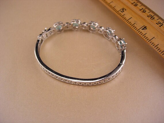Stunning Blue topaz sterling bracelet - silver sw… - image 7