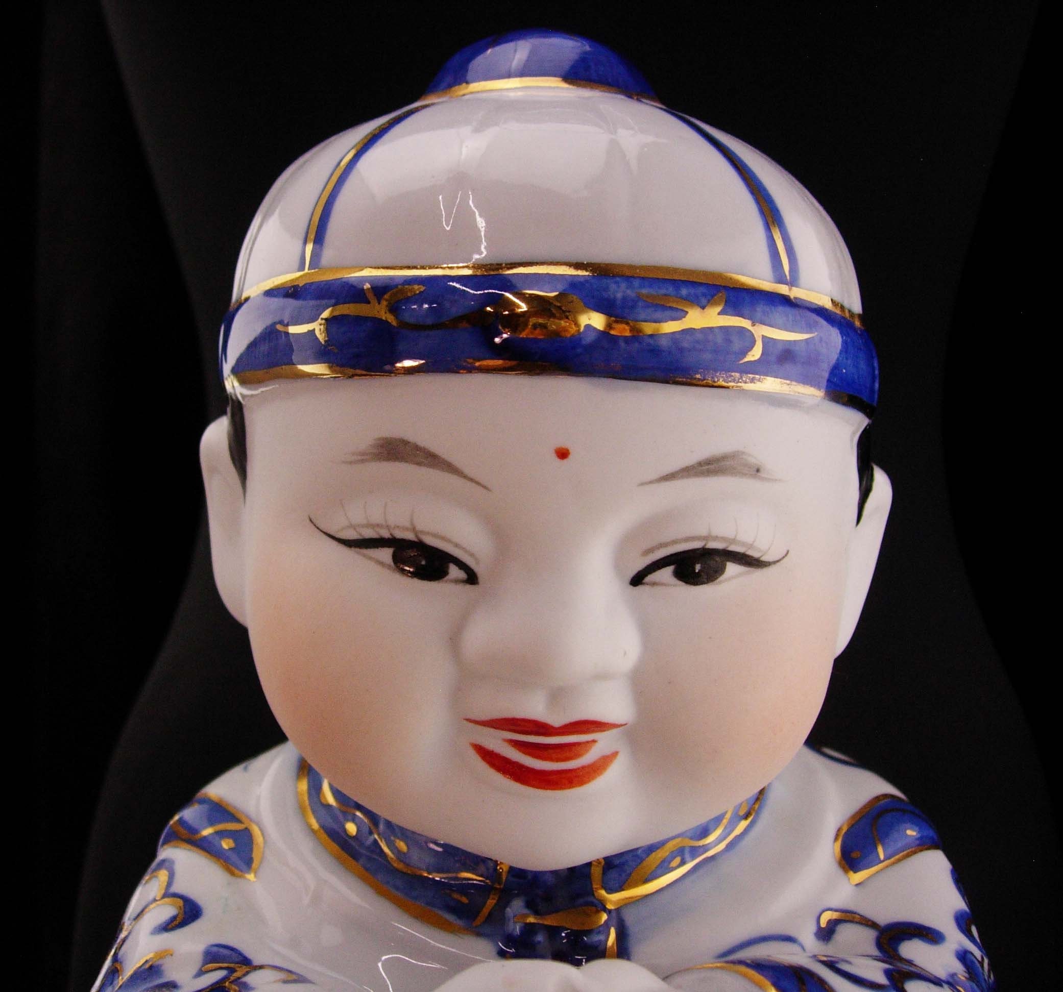 Very Large Jintong Golden Boy Yunu Chinese Statue Etsy