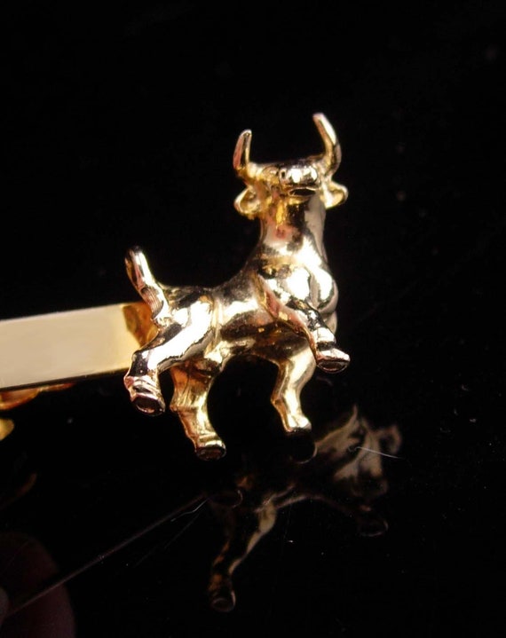 Taurus Tieclip / Vintage Bull with horns / Cuffli… - image 1