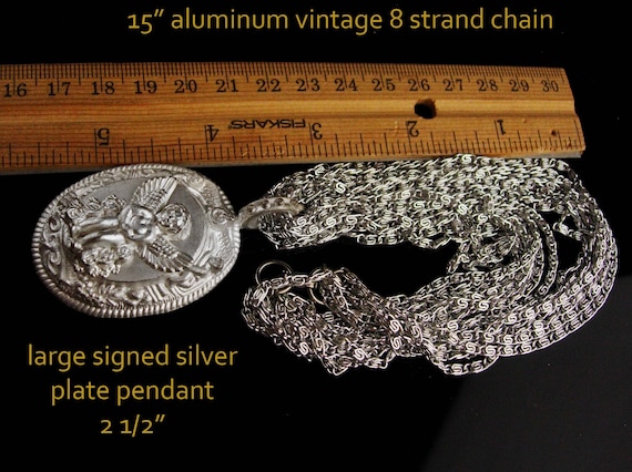 Signed gothic  Angel necklace / silver milagro  c… - image 7