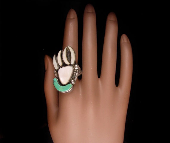 Bear claw turquoise sale ring
