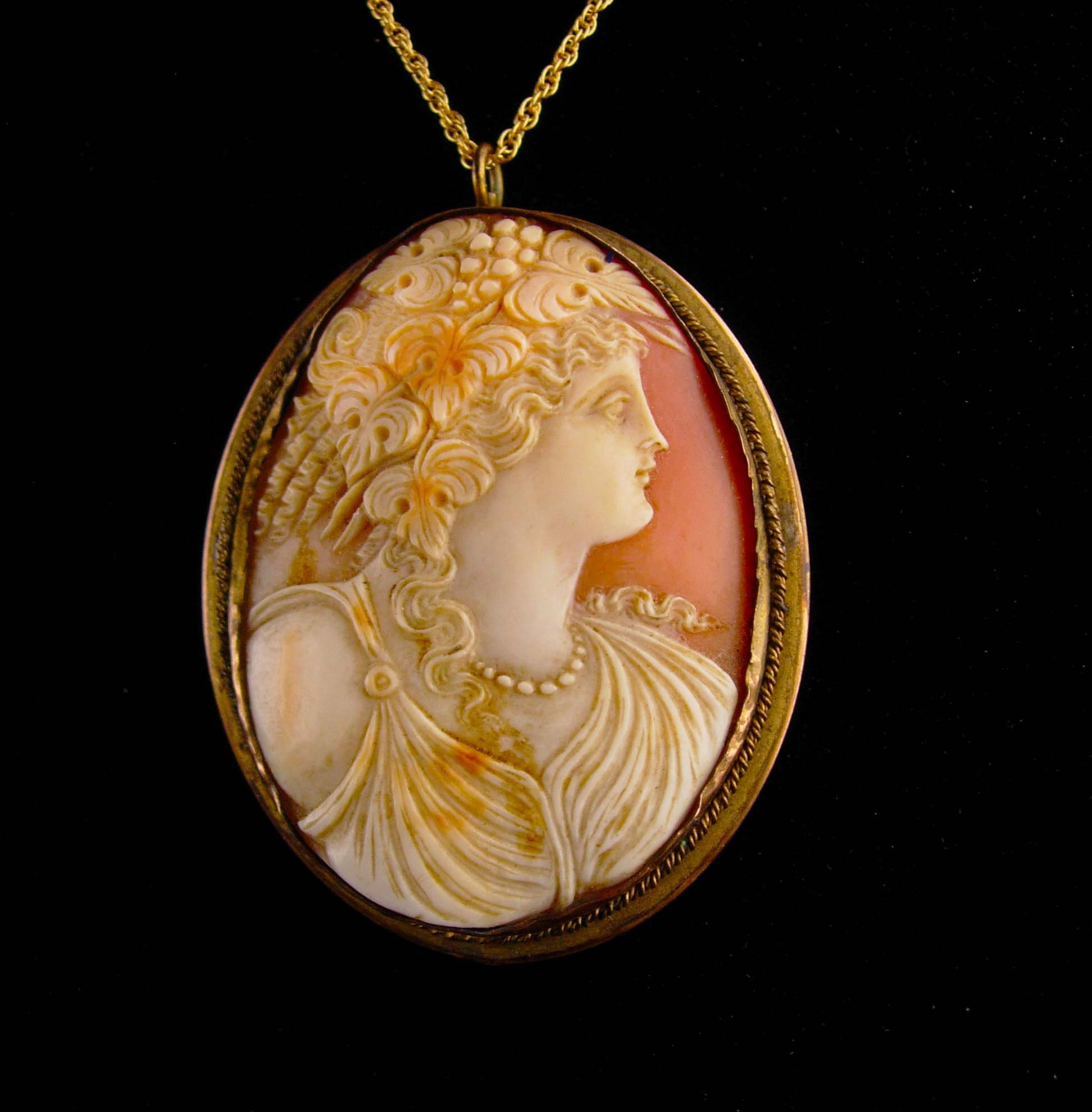 LARGE Genuine Cameo Necklace GORGEOUS Antique Cameo Brooch - Etsy