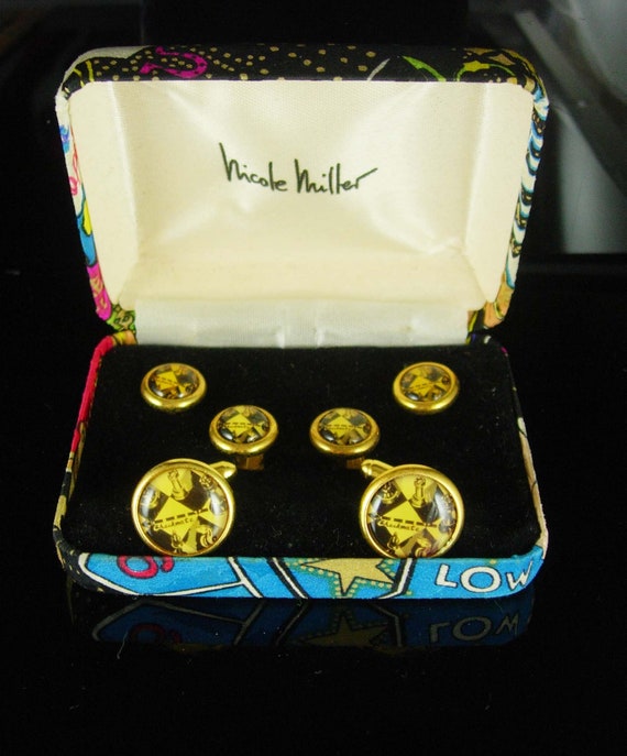 Casino Cards Gold Studs and Cufflinks Set Casino Cards Gold Studs and Cufflinks Set