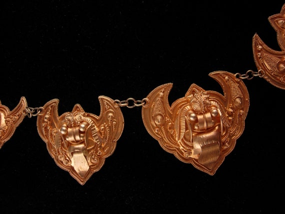 Antique demon queen Necklace - Rangda panels - go… - image 3