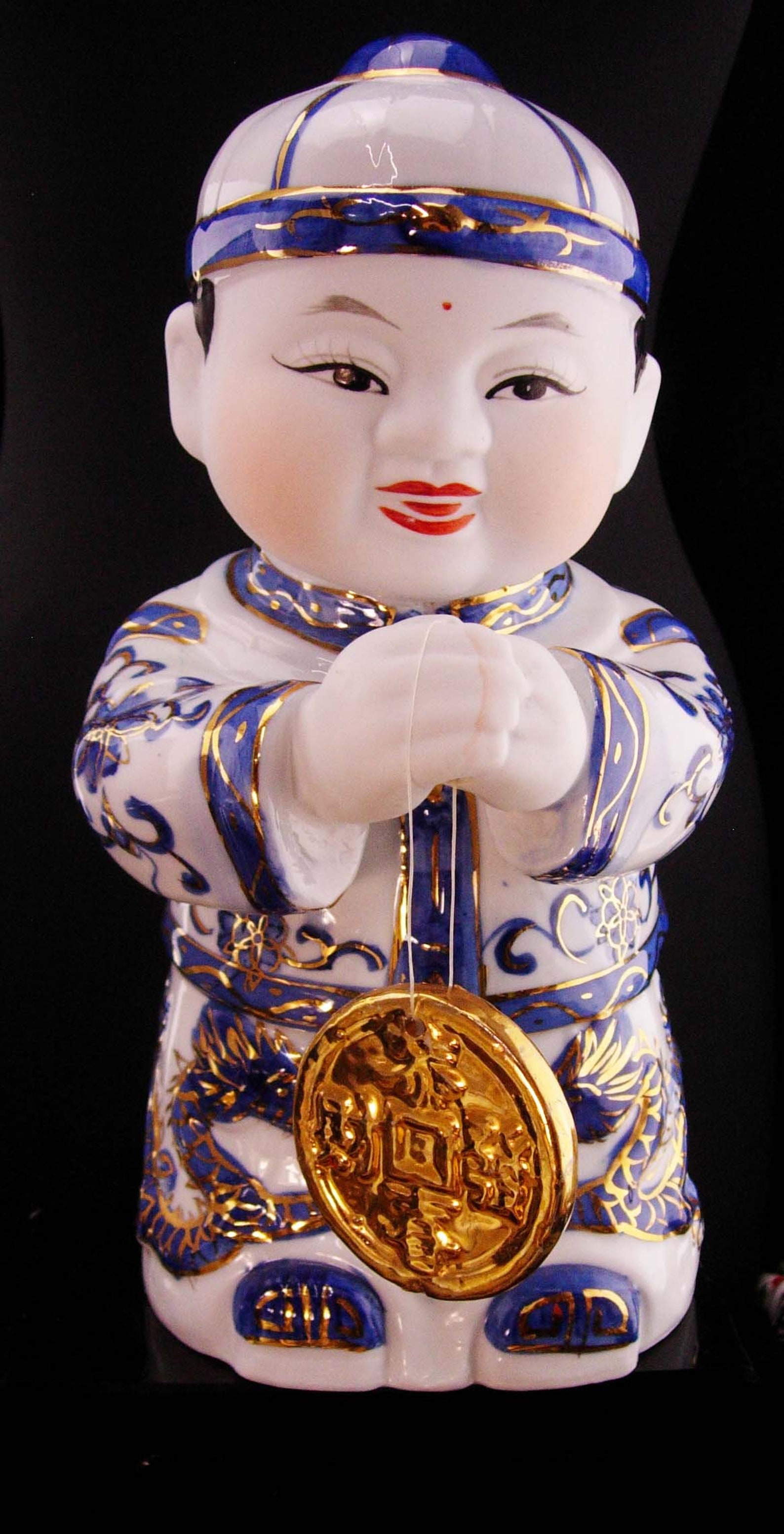 Very Large Jintong Golden Boy Yunu Chinese Statue Etsy