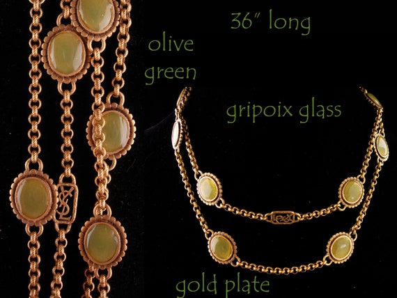 Vintage Yves Saint Laurent necklace - Gripoix gla… - image 2