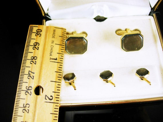 Wedding Cufflinks set VIntage Box Victorian swank… - image 7