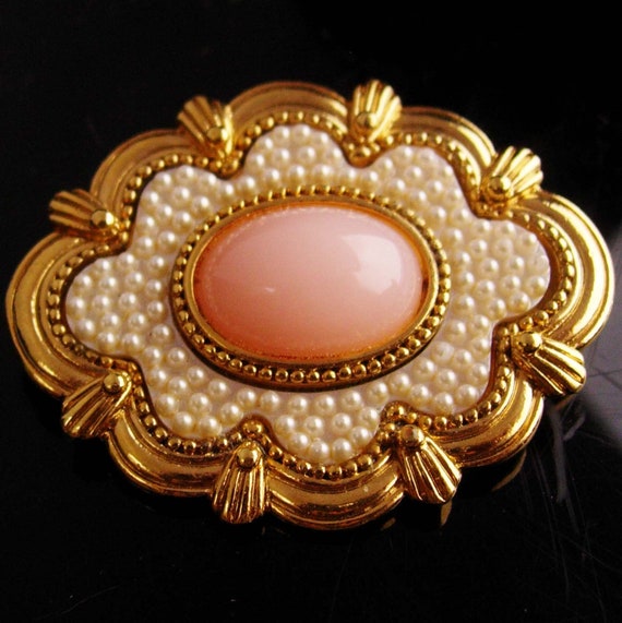 Antique style Victorian brooch - edwardian seed p… - image 4