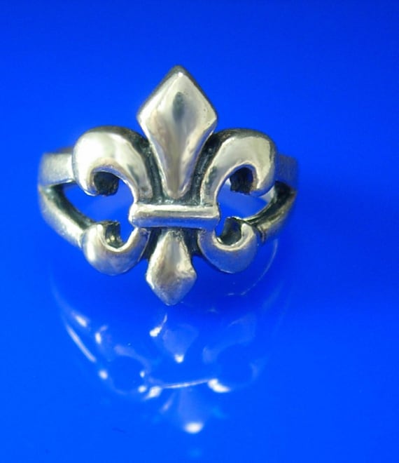 Vintage Fleur de lis RING sterling silver rennais… - image 1