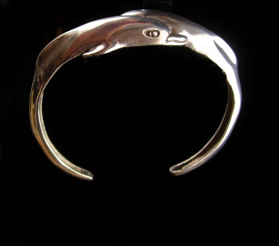 Sterling Dolphin bracelet / Kabana silver cuff ba… - image 1