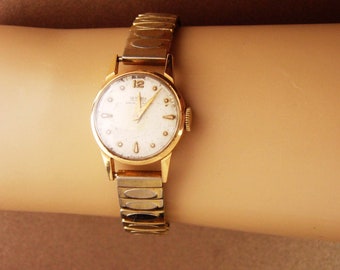 Vintage 18kt Golden Ladies Watch - herodia 17 rubis - womens Swiss made wrist watch - runs great