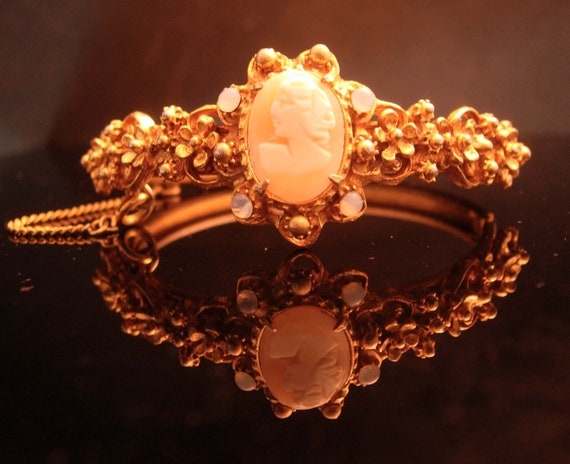 Victorian Baroque Bracelet - Cameo Bangle - Vinta… - image 4