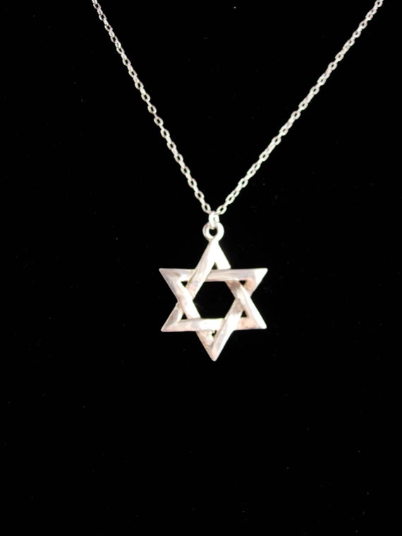Artisan Sterling Jewish Star Necklace Vintage Silver Of - Jewish Star Pendant Artisan Sterling Jewish Star Necklace Vintage Silver Of - Jewish Star Pendant