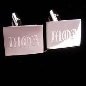 Gemelos con monograma de esterlina / Conjunto de gemelos MOA iniciales vintage / carta personalizada Regalo de novio / padre de novia / regalo de plata para el jefe