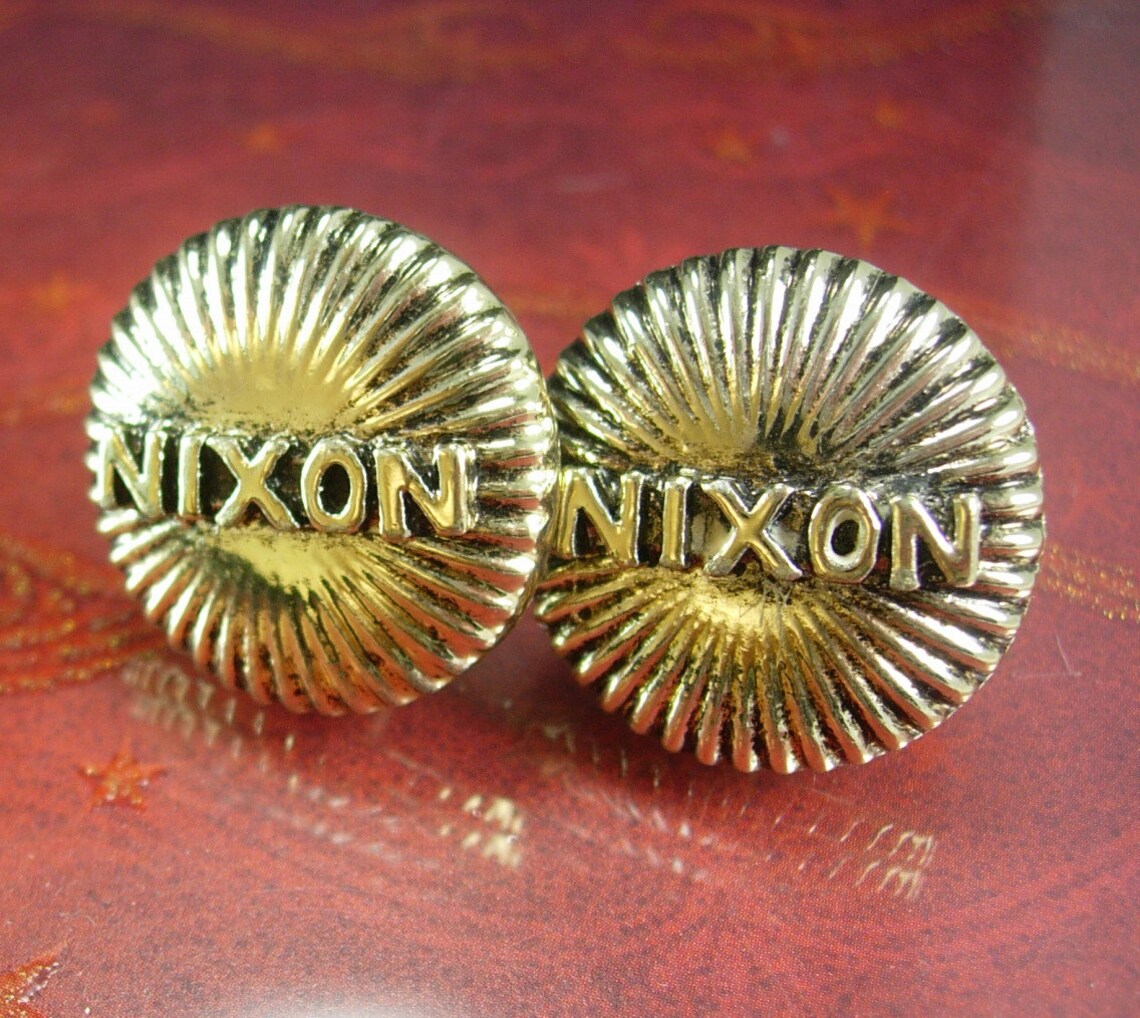 37th President NIXON Cufflinks Vintage Presidential Politician Etsy