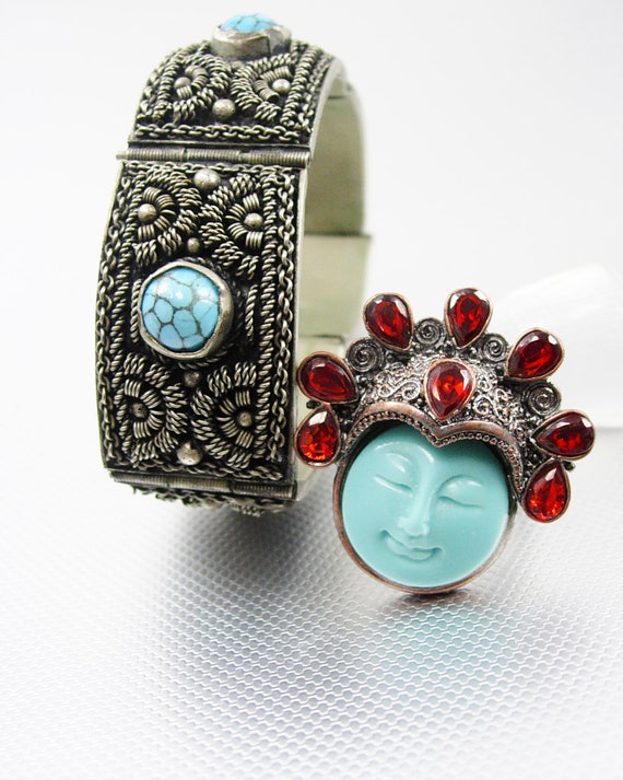 GOddess bracelet & Ring Fabulous Vintage Etruscan… - image 3