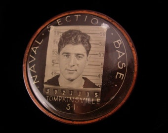 WW11 Navy photo badge - Vintage Naval Section base - Moorehead - Tompkinsville 2021135 - whitehead hoag rare id badge