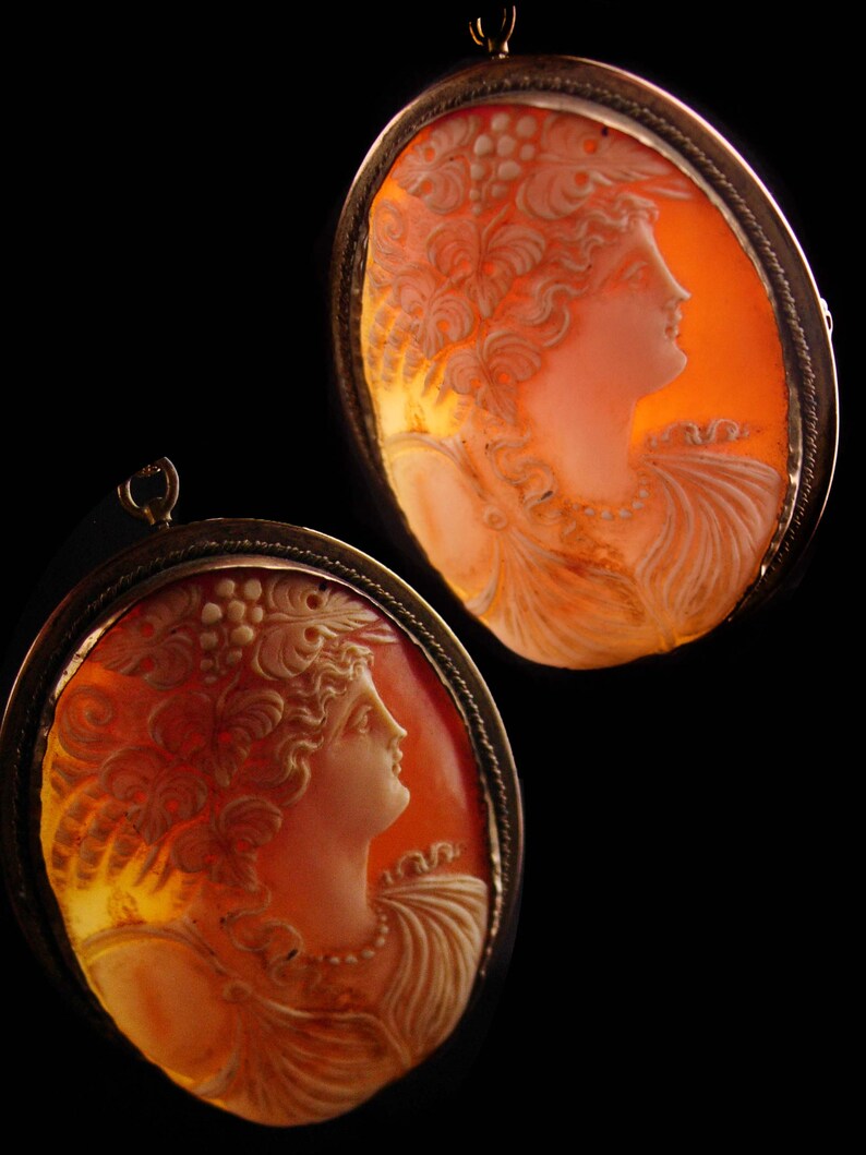 LARGE Genuine Cameo Necklace Antique Cameo Brooch Etsy