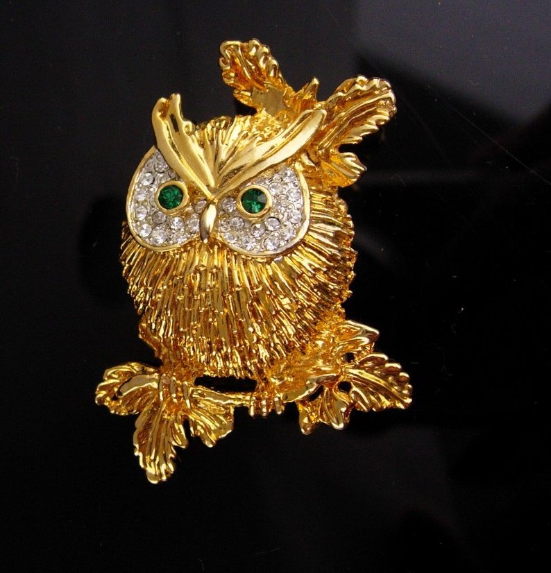 Cute Owl Brooch For Women - Rhinestone Animal Jewelry Pin For Scarves & Hats - View #6