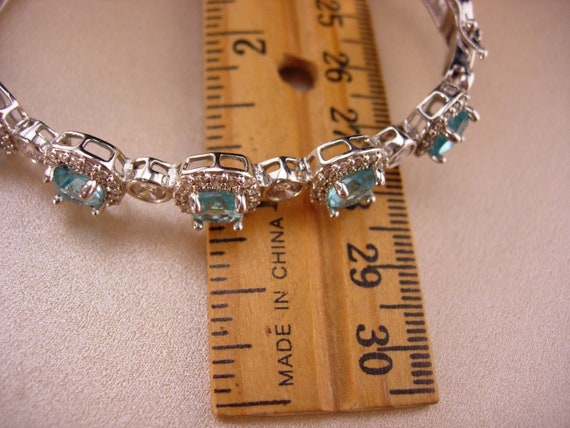 Stunning Blue topaz sterling bracelet - silver sw… - image 5