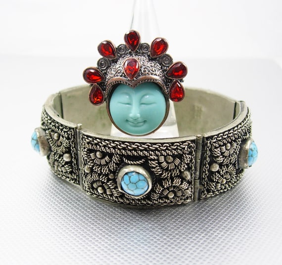 GOddess bracelet & Ring Fabulous Vintage Etruscan… - image 1