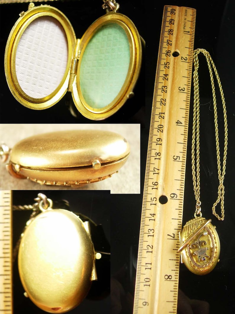Victorian Locket Seed Pearls Etrsucan Mixed