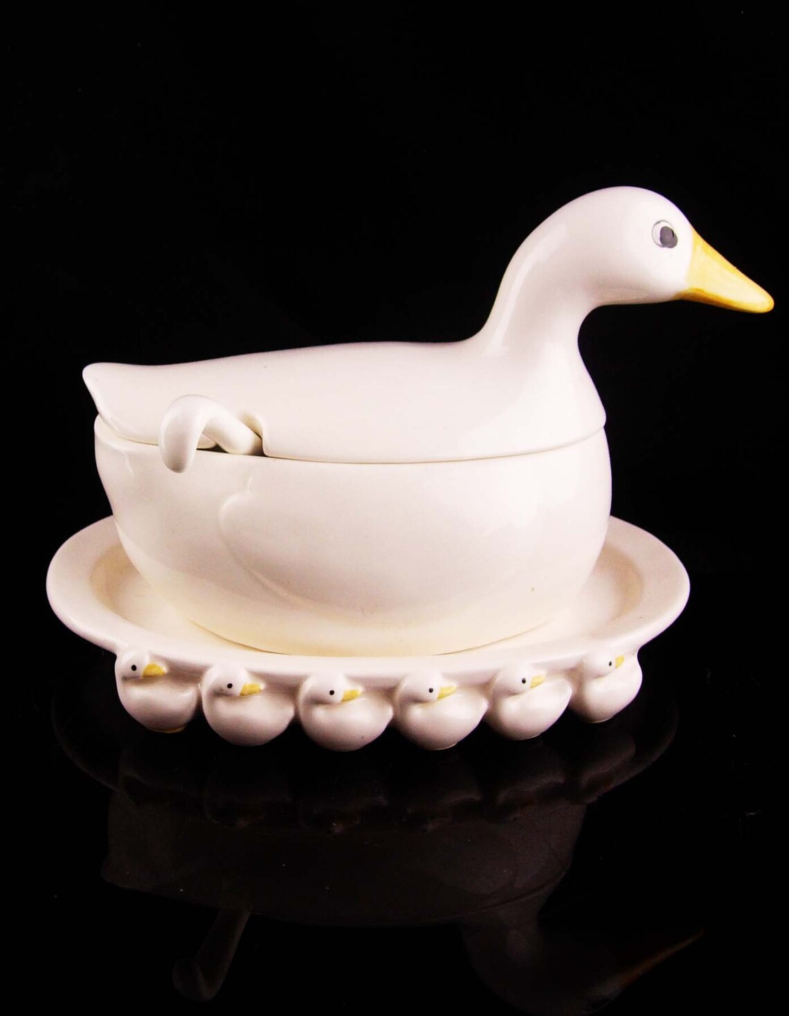 Rare duck gravy boat fitz & Floyd 1984 vintage white Etsy