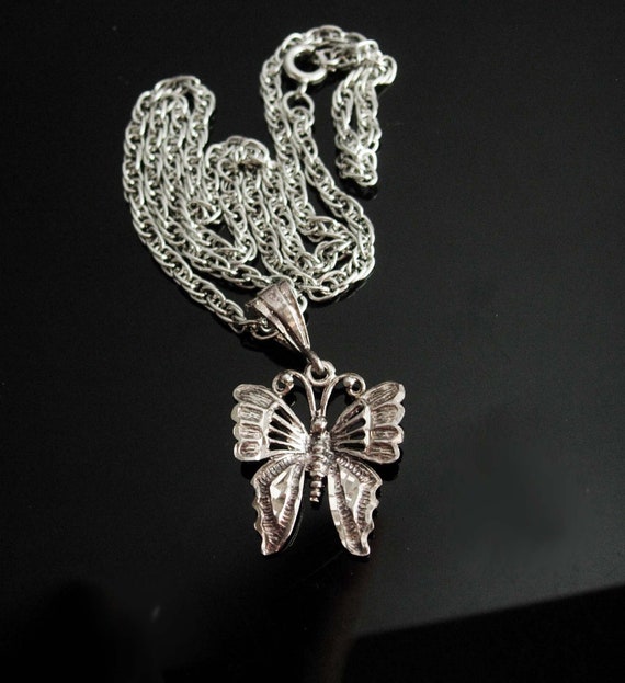 Sterling necklace petite Butterfly pendant Magica… - image 2